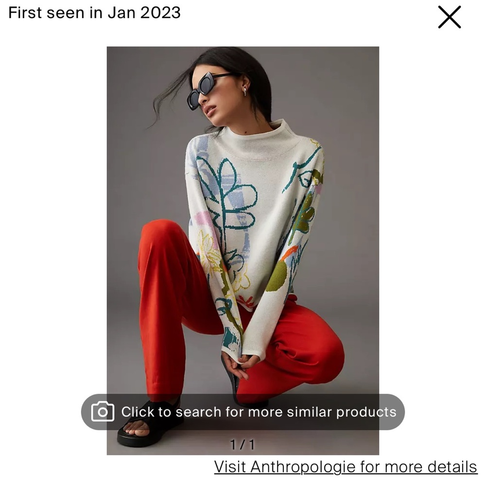 Maeve Multicolor Floral Turtleneck Sweater